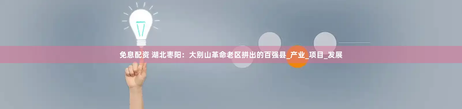 免息配资 湖北枣阳：大别山革命老区拼出的百强县_产业_项目_发展