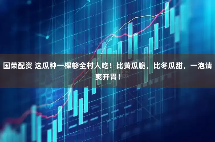 国荣配资 这瓜种一棵够全村人吃！比黄瓜脆，比冬瓜甜，一泡清爽开胃！